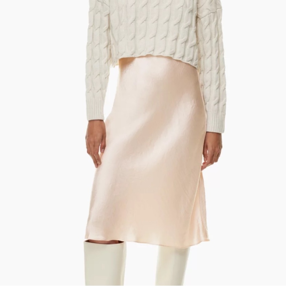 Aritzia Satin Pink Skirt - Picture 3 of 6